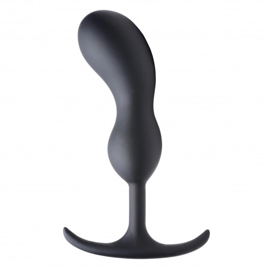 Черный массажер простаты с утяжелителями Premium Silicone Weighted Prostate Plug Large - 18,8 см. - XR Brands - в Златоусте купить с доставкой