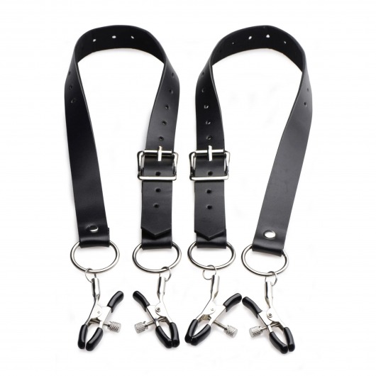 Ремни с зажимами для половых губ Spread Labia Spreader Straps with Clamps - XR Brands - купить с доставкой в Златоусте