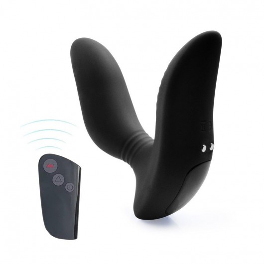 Черный вибромассажер простаты 3,5’’ Remote Control Curve P-spot Massager - 12 см. - Erokay - в Златоусте купить с доставкой