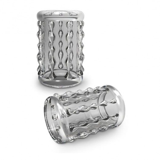 Прозрачная насадка с бороздками STAY HARD COCK SLEEVE 04 CLEAR - Blush Novelties - в Златоусте купить с доставкой