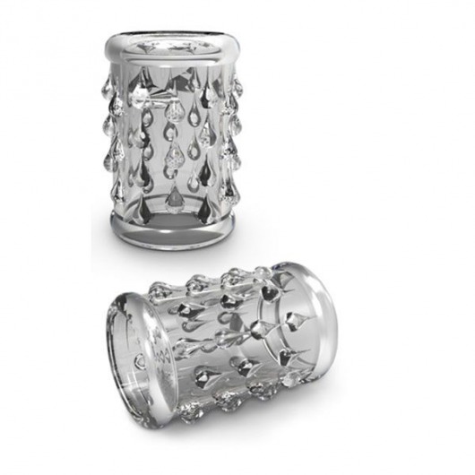 Прозрачная насадка с капельками STAY HARD COCK SLEEVE 05 CLEAR - Blush Novelties - в Златоусте купить с доставкой