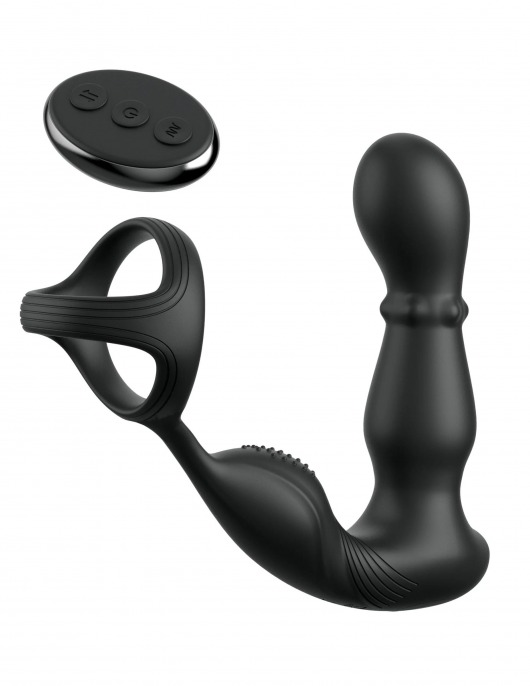 Черный вибростимулятор простаты с кольцом Ass-gasm Slide   Glide - Pipedream - в Златоусте купить с доставкой