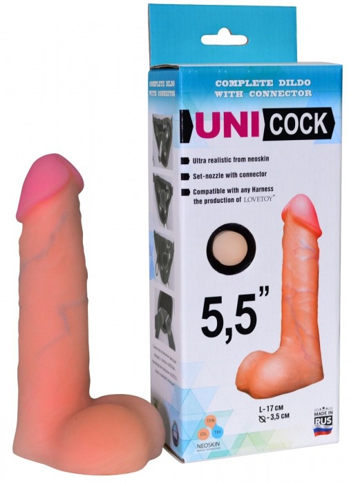Фаллическая насадка Харнесс UNICOCK 5,5  - 17 см. - LOVETOY (А-Полимер) - купить с доставкой в Златоусте