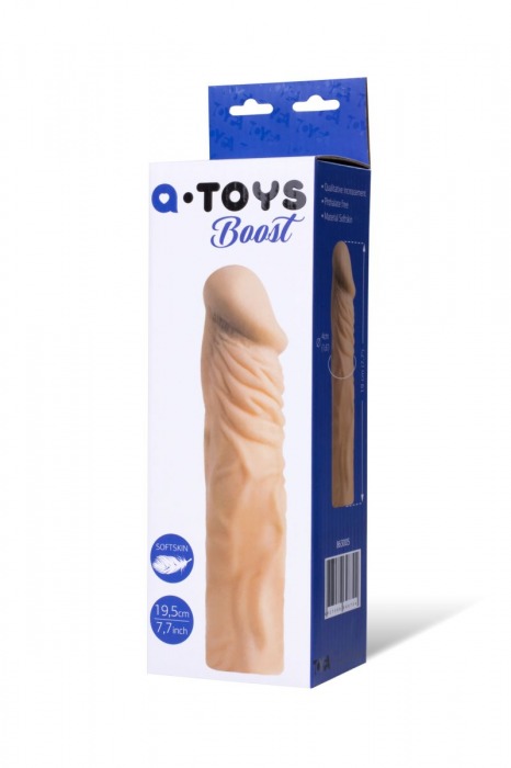 Насадка с ярко выраженной головкой и рельефным стволом - 19 см. - A-toys - в Златоусте купить с доставкой