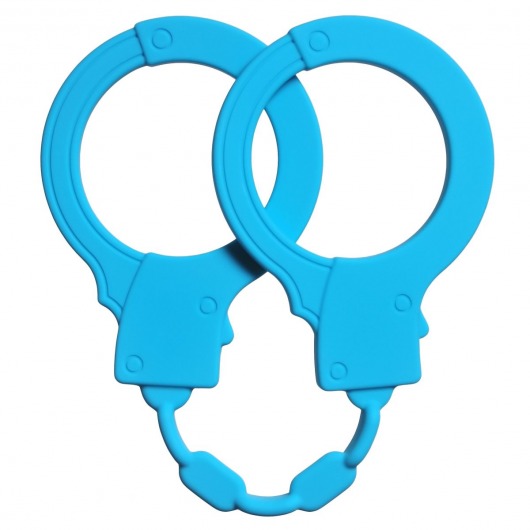 Голубые силиконовые наручники Stretchy Cuffs Turquoise - Lola Games - купить с доставкой в Златоусте
