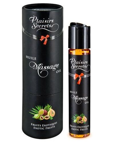 Массажное масло с ароматом экзотических фруктов Huile de Massage Gourmande Fruits Exotiques - 59 мл. - Plaisir Secret - купить с доставкой в Златоусте