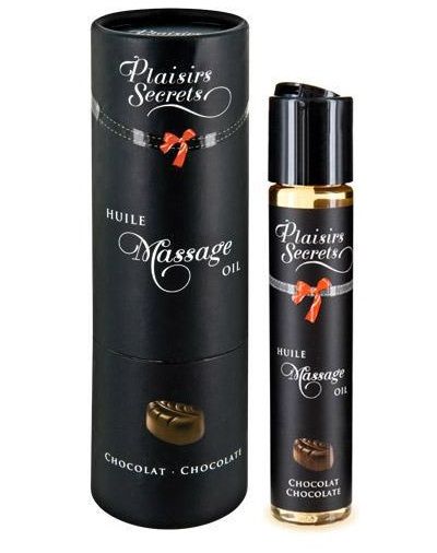 Массажное масло с ароматом шоколада Huile de Massage Gourmande Chocolat - 59 мл. - Plaisir Secret - купить с доставкой в Златоусте