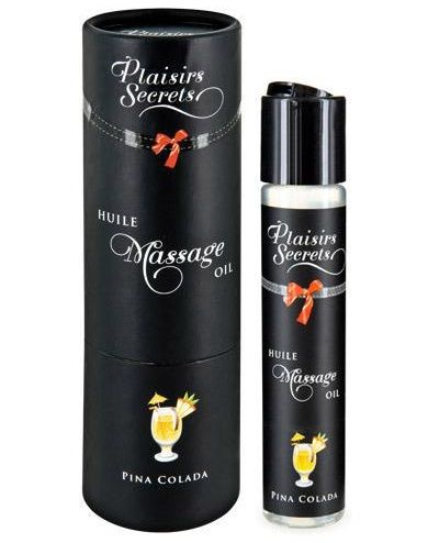 Массажное масло с ароматом пина колады Huile de Massage Gourmande Pina Colada - 59 мл. - Plaisir Secret - купить с доставкой в Златоусте
