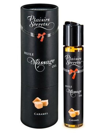 Массажное масло с ароматом карамели Huile de Massage Gourmande Caramel - 59 мл. - Plaisir Secret - купить с доставкой в Златоусте
