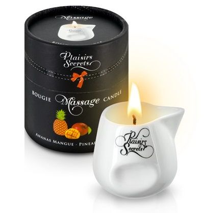 Массажная свеча с ароматом манго и ананаса Bougie de Massage Ananas Mangue - 80 мл. - Plaisir Secret - купить с доставкой в Златоусте