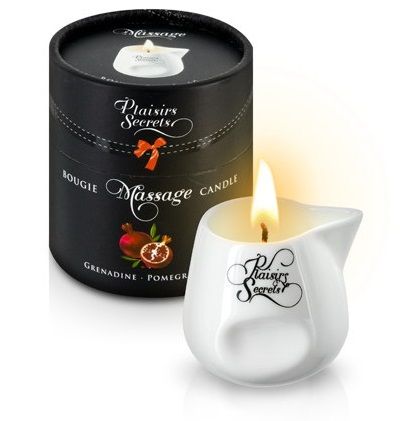 Массажная свеча с ароматом граната Bougie de Massage Gourmande Grenadine - 80 мл. - Plaisir Secret - купить с доставкой в Златоусте