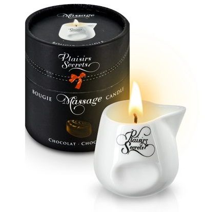 Массажная свеча с ароматом шоколада Bougie de Massage Gourmande Chocolat - 80 мл. - Plaisir Secret - купить с доставкой в Златоусте