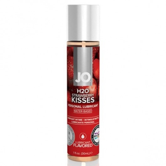 Смазка с ароматом клубники JO Flavored Strawberry Kiss - 30 мл. - System JO - купить с доставкой в Златоусте
