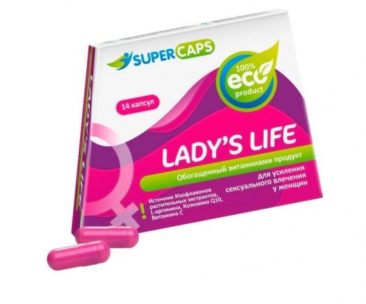 Возбуждающие капсулы Ladys Life - 14 капсул (0,35 гр.) - SuperCaps - купить с доставкой в Златоусте