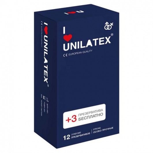 Ультрапрочные презервативы Unilatex Extra Strong - 12 шт. + 3 шт. в подарок - Unilatex - купить с доставкой в Златоусте