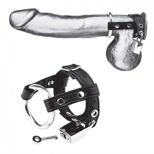Утяжка на пенис на замочке Duo Cock And Ball Lock - BlueLine - купить с доставкой в Златоусте