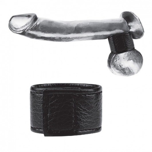 Чёрная утяжка на мошонку 1  Velcro Ball Stretcher - BlueLine - купить с доставкой в Златоусте