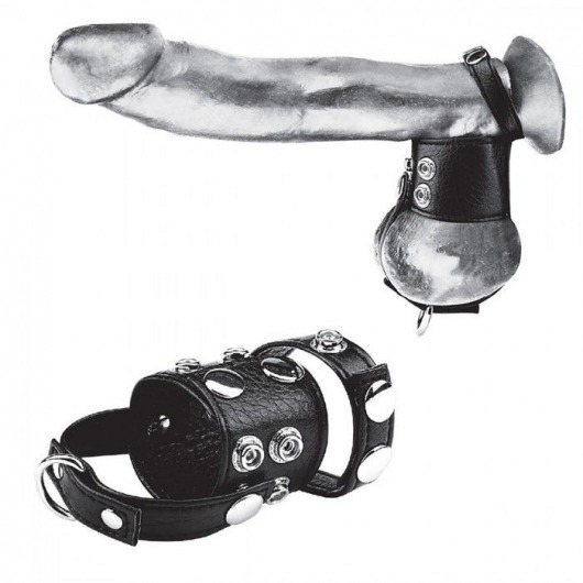 Утяжка на пенис и мошонку Cock Ring With 1.5  Ball Stretcher And Optional Weight Ring - BlueLine - купить с доставкой в Златоусте