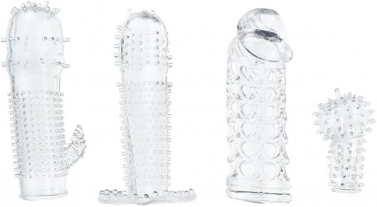 Набор из 4 насадок на член Pleasured Penis Enhancement Sleeve 4 Pack - XR Brands - в Златоусте купить с доставкой