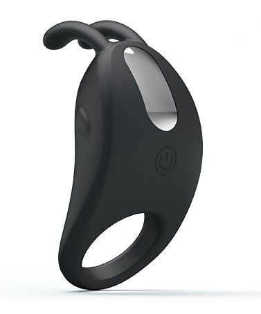 Чёрное эрекционное кольцо с вибрацией Rabbit Vibrator - Baile - в Златоусте купить с доставкой
