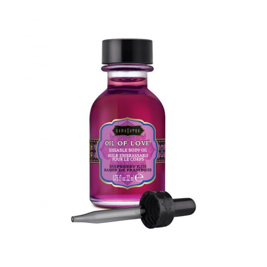 Масло для ласк с ароматом малины Oil of Love Raspberry Kiss - 22 мл. - Kama Sutra - купить с доставкой в Златоусте
