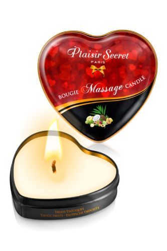 Массажная свеча с ароматом экзотических фруктов Bougie Massage Candle - 35 мл. - Plaisir Secret - купить с доставкой в Златоусте