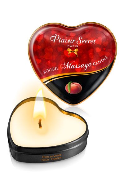 Массажная свеча с ароматом персика Bougie Massage Candle - 35 мл. - Plaisir Secret - купить с доставкой в Златоусте