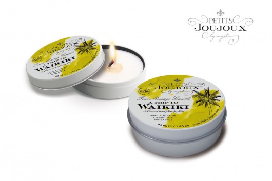 Массажная свеча Petits Joujoux Waikiki Beach с ароматом кокоса и ананаса - 33 гр. - MyStim - купить с доставкой в Златоусте