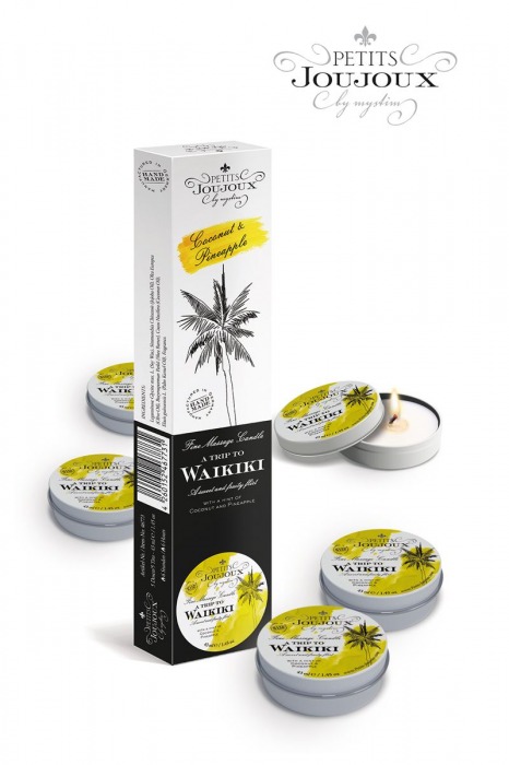 Набор из 5 свечей Petits Joujoux Waikiki Beach с ароматом кокоса и ананаса - MyStim - купить с доставкой в Златоусте