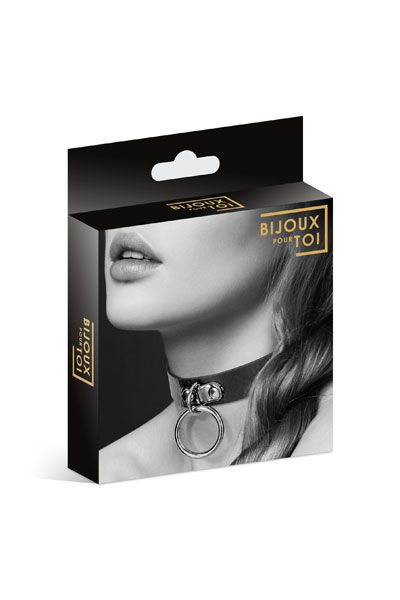 Узенький ошейник из полиуретана с кольцом - Bijoux Pour Toi - купить с доставкой в Златоусте