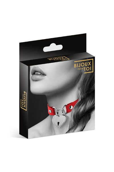 Красный чокер с замком в форме сердца - Bijoux Pour Toi - купить с доставкой в Златоусте