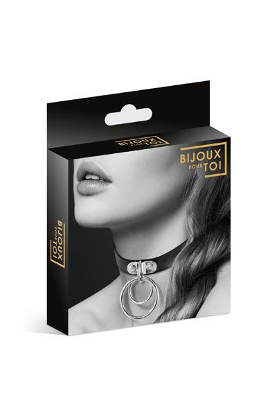 Черный чокер с двумя кольцами - Bijoux Pour Toi - купить с доставкой в Златоусте