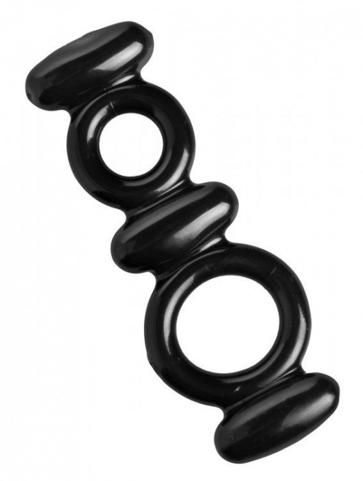 Двойное эрекционное кольцо Dual Stretch To Fit Cock and Ball Ring - XR Brands - в Златоусте купить с доставкой