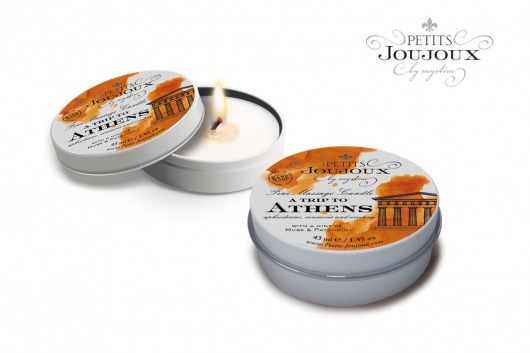 Массажная свеча Petits Joujoux Athens с ароматом муската и пачули - 33 гр. - MyStim - купить с доставкой в Златоусте