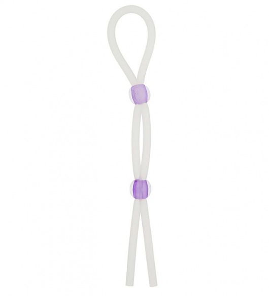 Прозрачное эрекционное кольцо-лассо SILICONE LASSO COCK RING DUAL BEADS - NMC - в Златоусте купить с доставкой