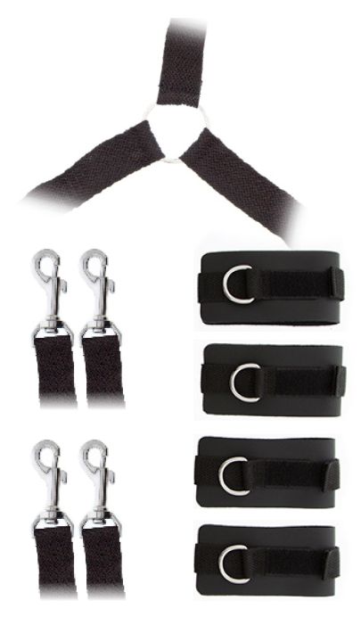 Комплект наручников и поножей LUXURIOUS BED RESTRAINT CUFF SET - Blush Novelties - купить с доставкой в Златоусте